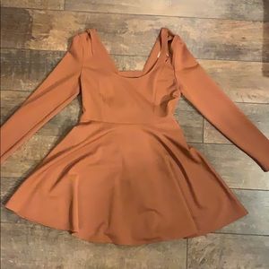 Tan long sleeve mini dress